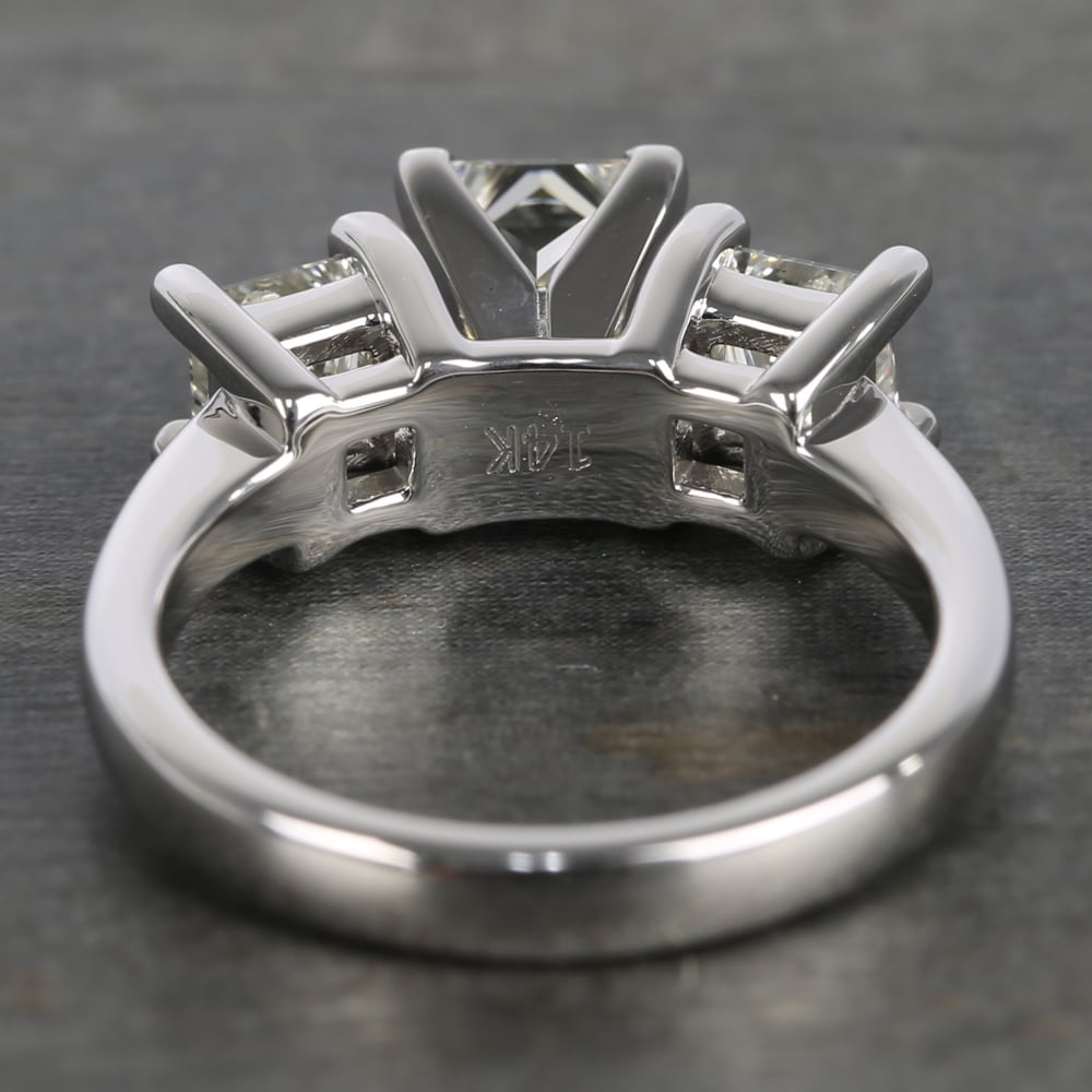 1.29 Carat Princess Cut Diamond 3 Stone Ring In White Gold - small angle 4