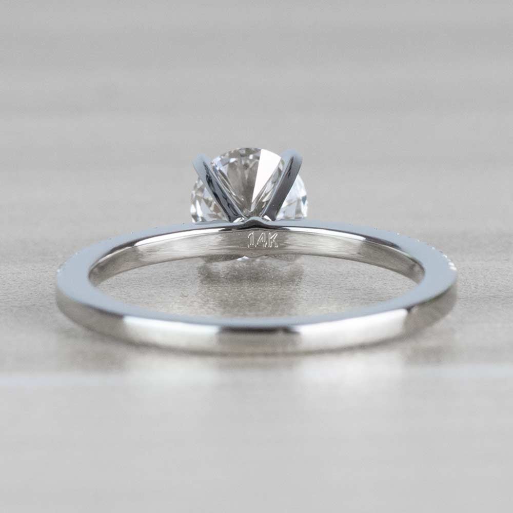 1 Carat J Color Diamond with Petite Pave Diamond Ring  - small angle 4