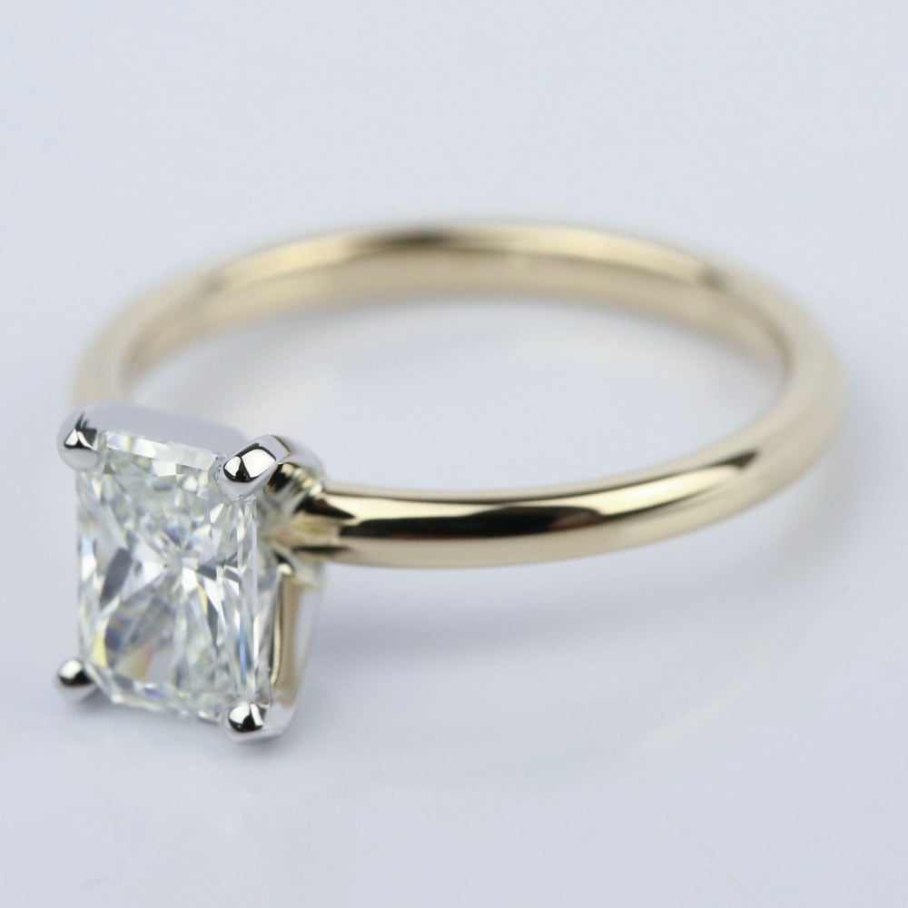 Radiant Cut Engagement Ring In Yellow Gold (One Carat) angle 2