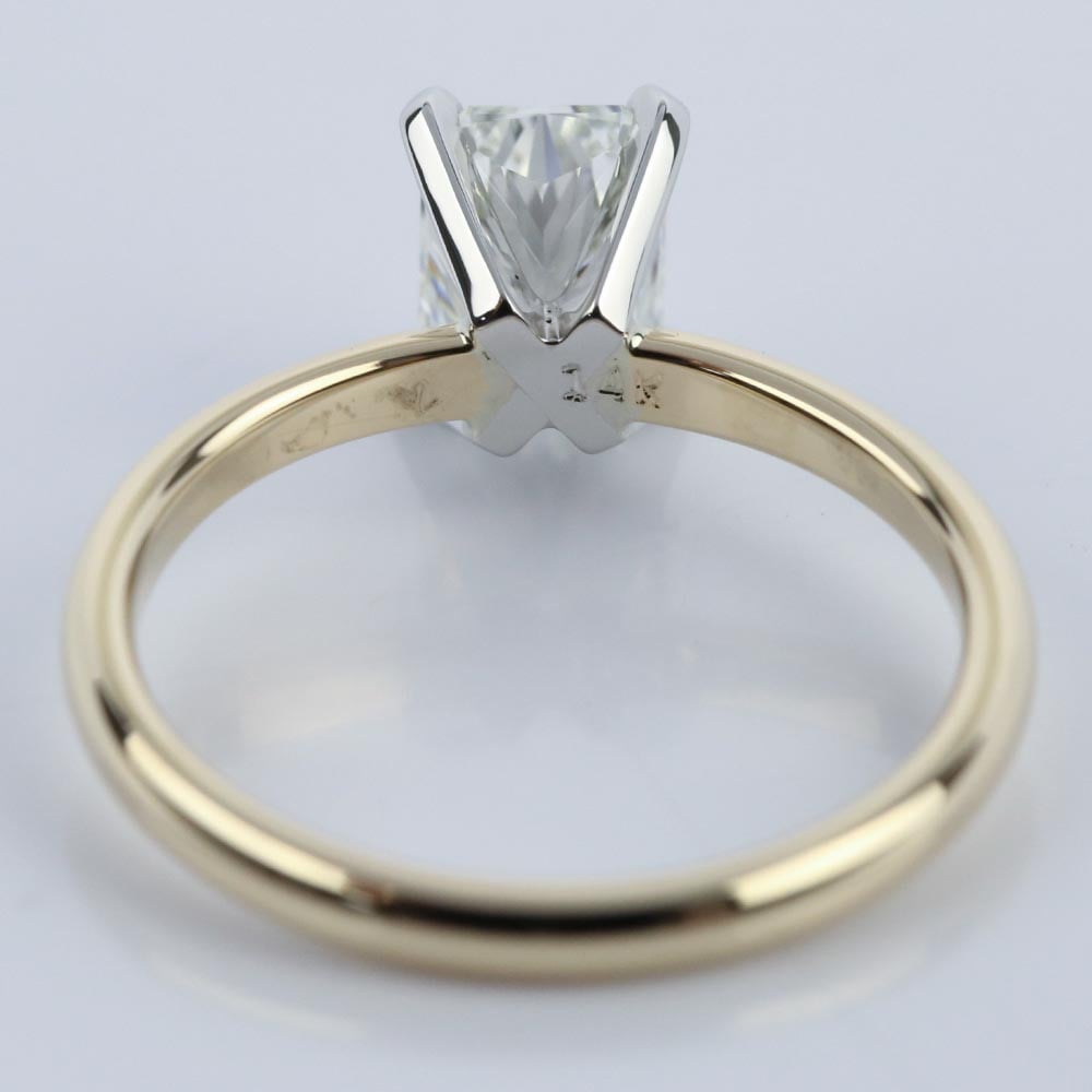 Radiant Cut Engagement Ring In Yellow Gold (One Carat) - small angle 4