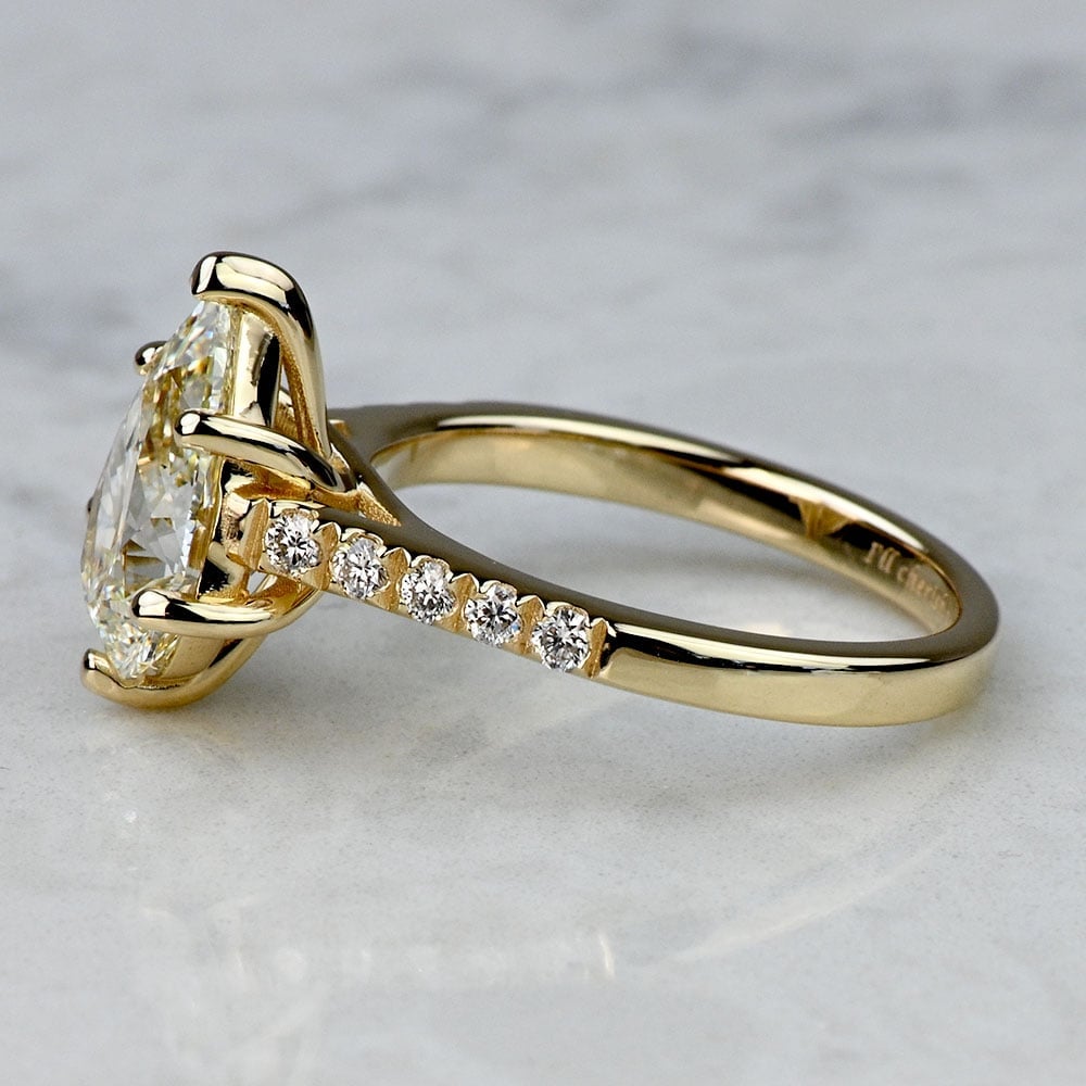 2.50 Carat Lab Created Pear Diamond Trellis Engagement Ring - small angle 2