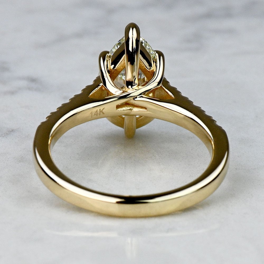 2.50 Carat Lab Created Pear Diamond Trellis Engagement Ring - small angle 4