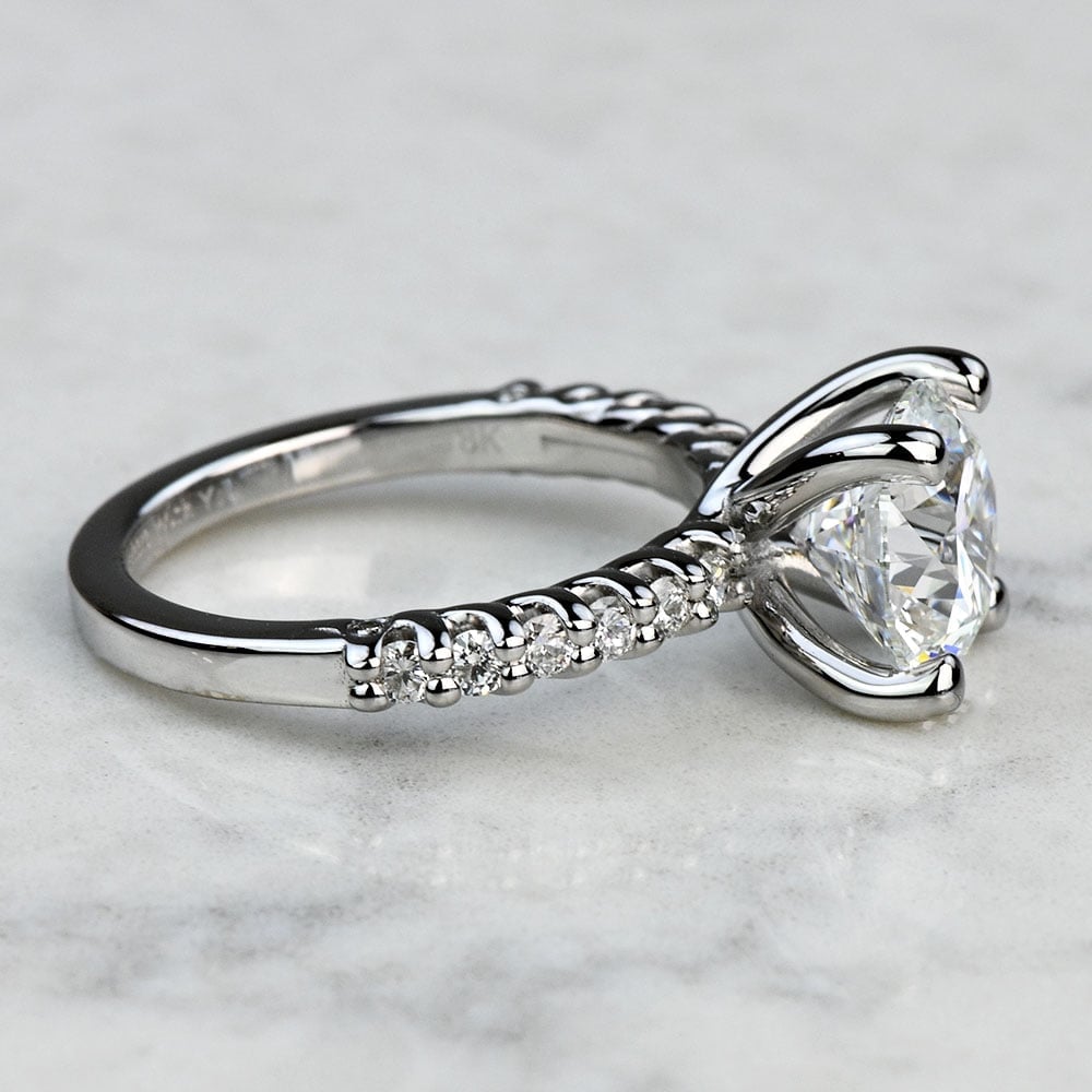 2.50 Carat Lab Grown Round Diamond Reverse Trellis Engagement Ring - small angle 3