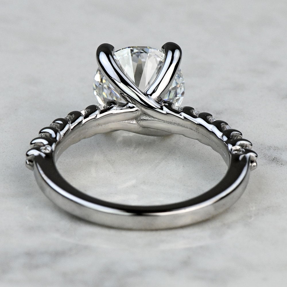 2.50 Carat Lab Grown Round Diamond Reverse Trellis Engagement Ring - small angle 4
