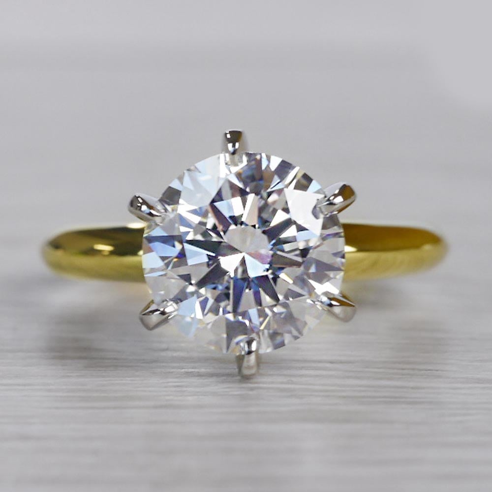 Six Prong 2.5 Carat Round Cut Diamond Ring 