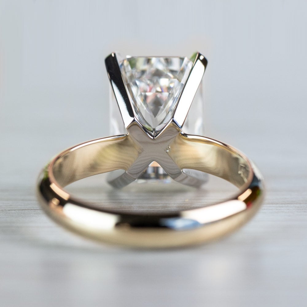 4 Carat Emerald Cut Diamond Ring in Yellow Gold angle 4