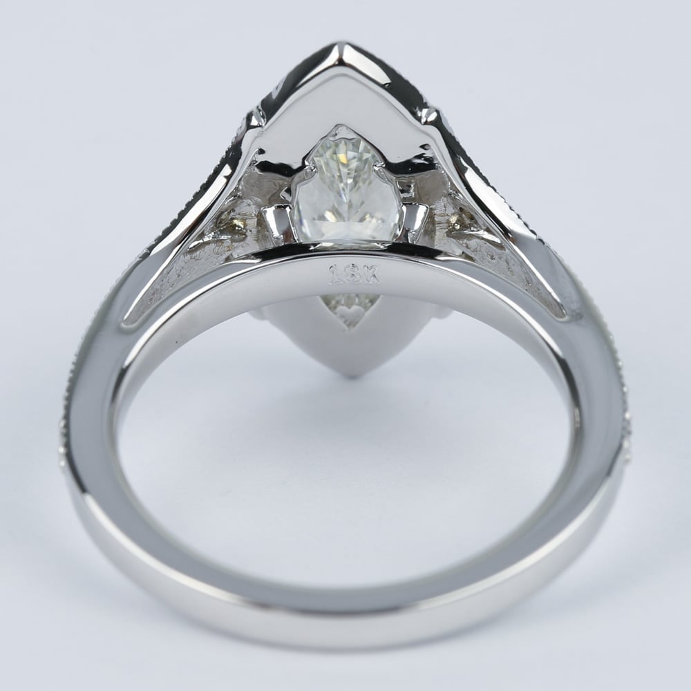 Art Deco Halo Marquise Diamond Engagement Ring (1 Carat) angle 4