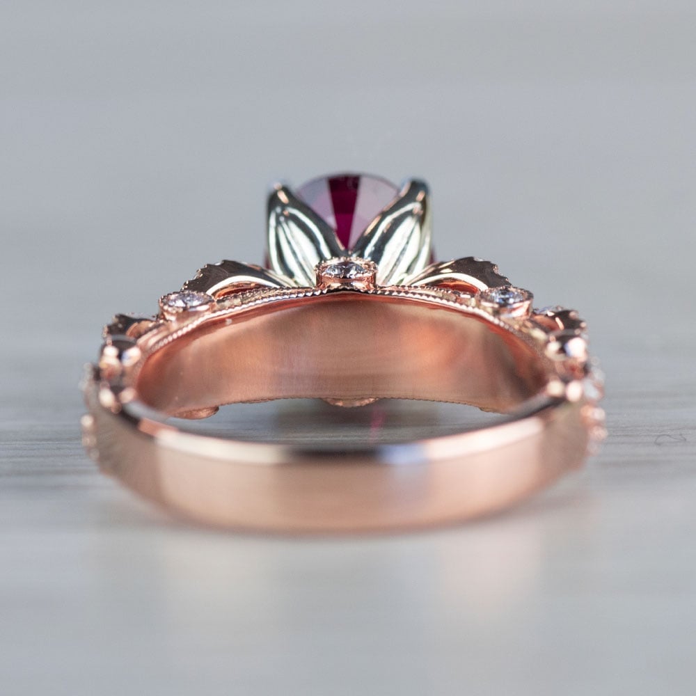 Chatham Ruby Engagement Ring In Rose Gold  - small angle 4