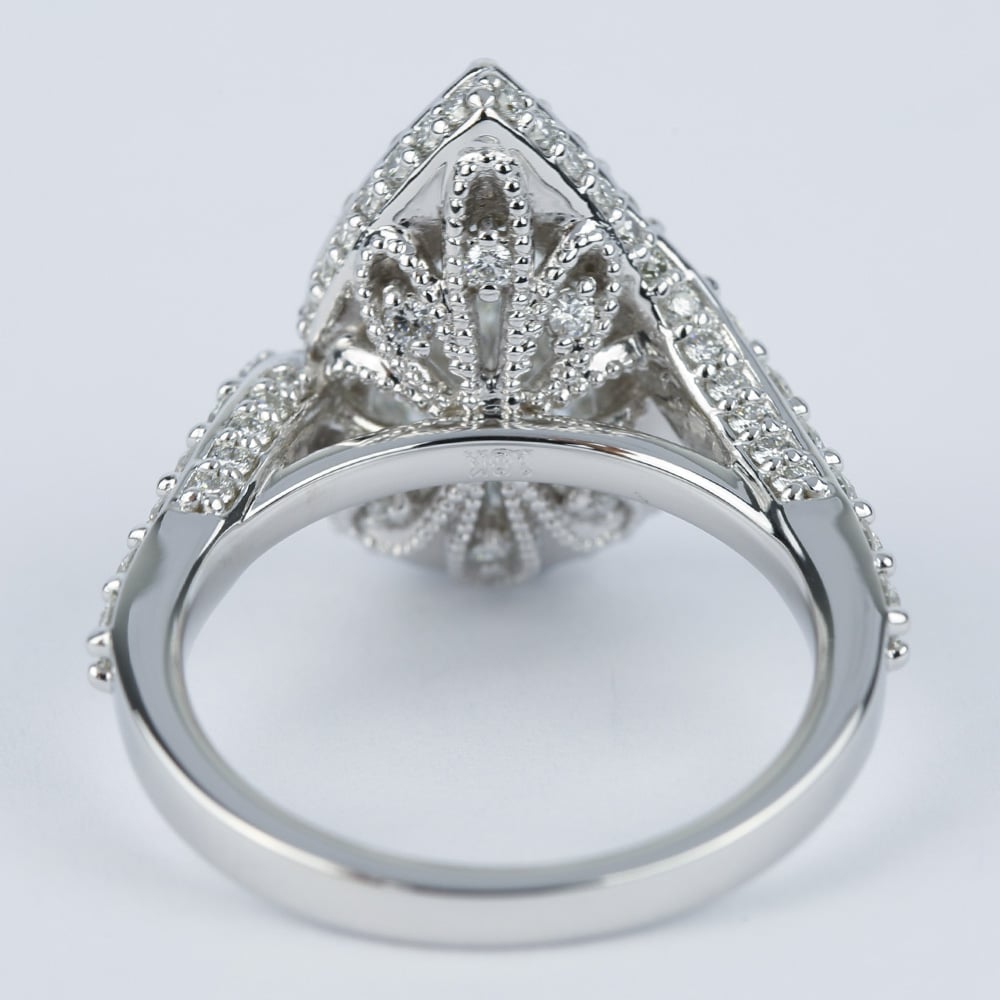 Vintage Pear Diamond Ring With Halo (1.71 Carat) angle 4