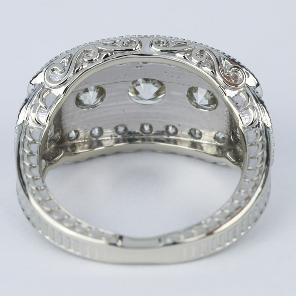 Vintage 3 Stone Diamond Statement Ring angle 4