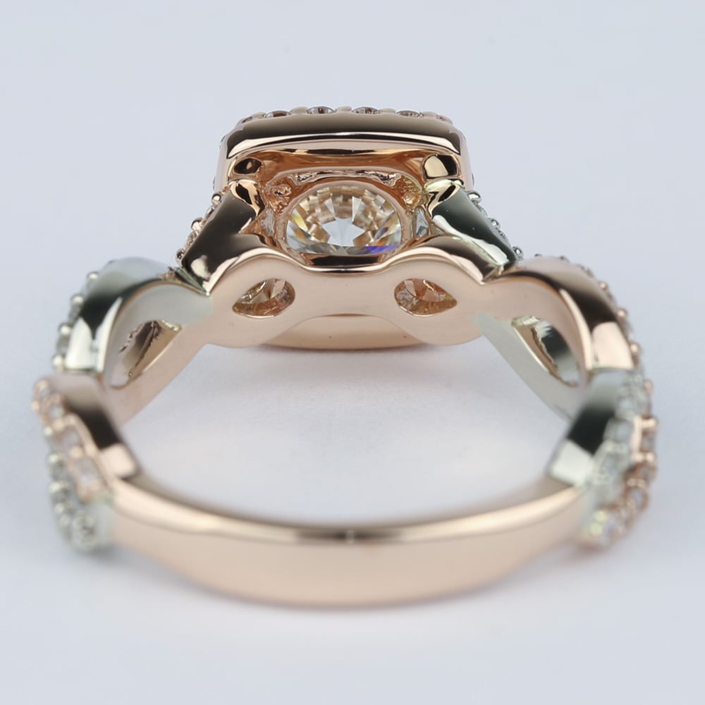 1 Carat Two Tone Engagement Ring With Halo angle 4