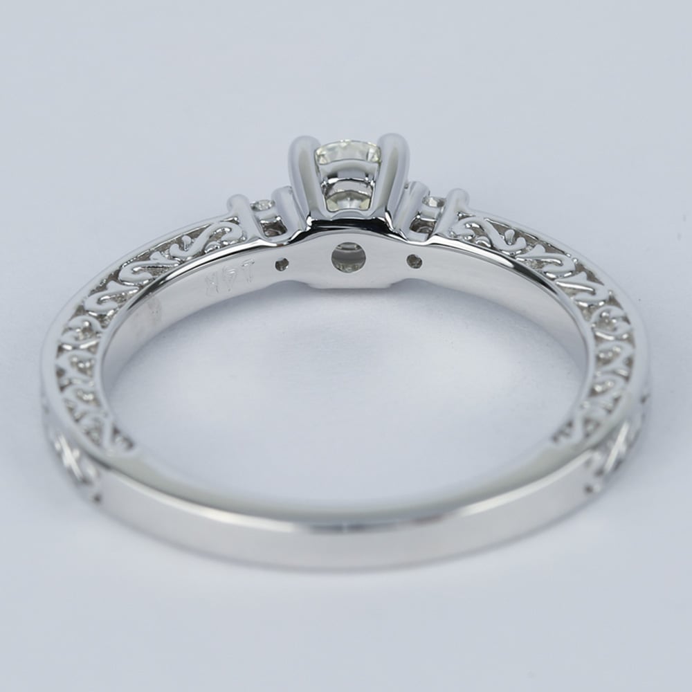 Intricate Antique Scroll Engagement Ring Setting - small angle 4