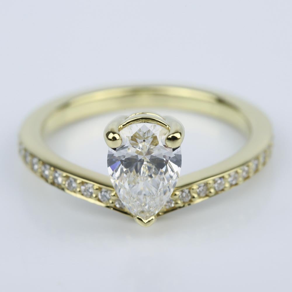 Custom Tear Drop Pear Diamond Engagement Ring (1 ct.) - small