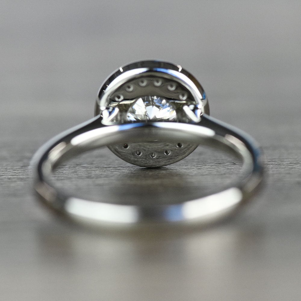 Dazzling Round Halo Engagement Ring In White Gold - small angle 4