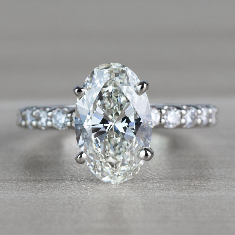 Extravagant U Prong White Gold Oval Diamond Ring - small