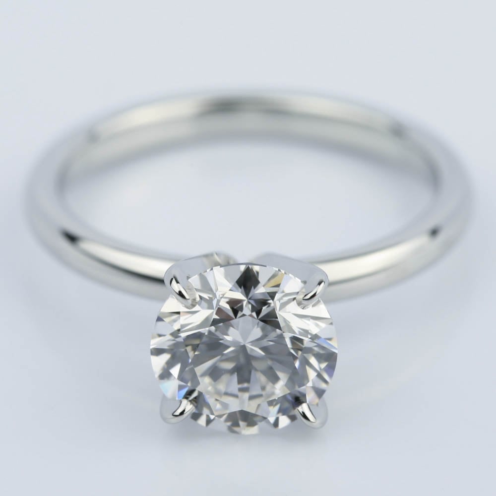 1.63 Carat Round Cut Diamond Solitaire Engagement Ring