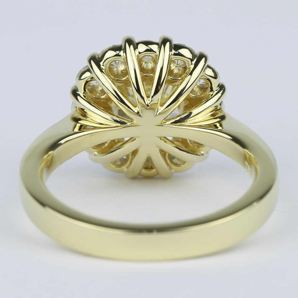 2.50 Carat Yellow Cushion Cut Diamond Engagement Ring angle 4
