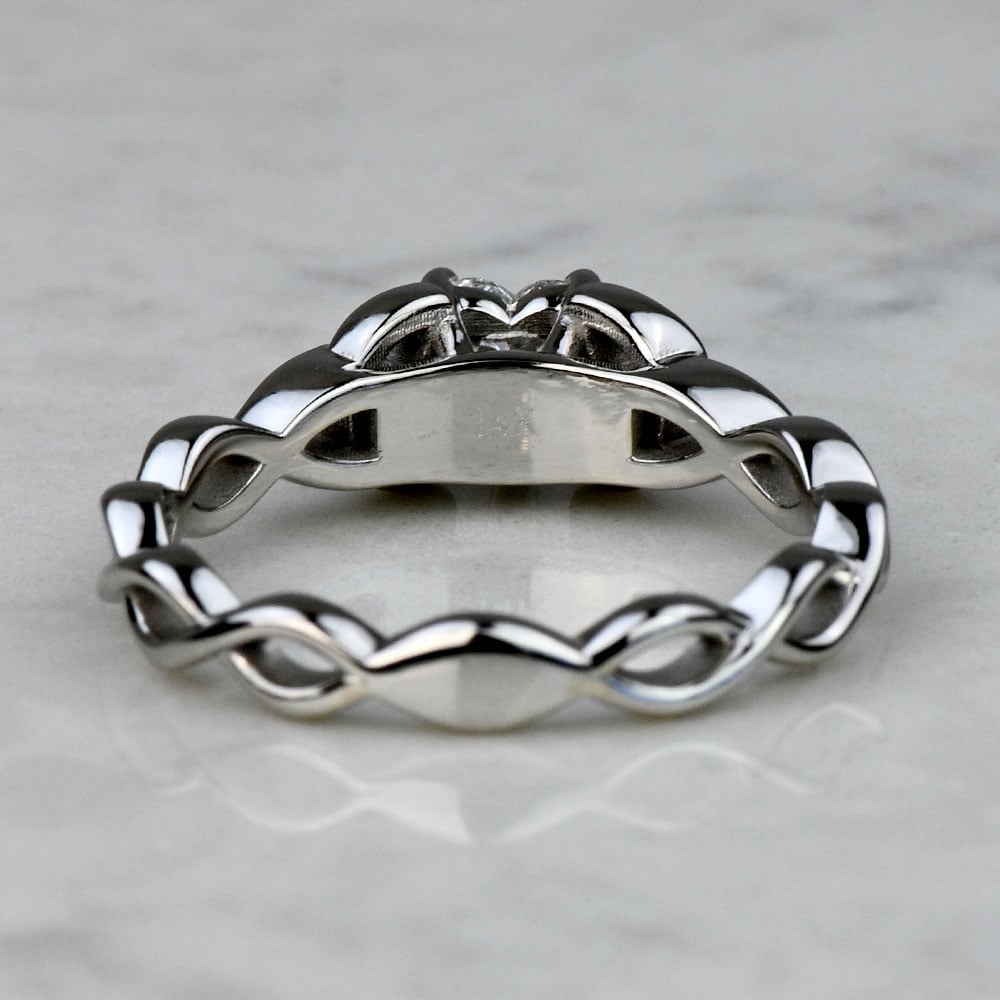 Half Carat Lab Grown Heart Diamond Celtic Knot Engagement Ring - small angle 4