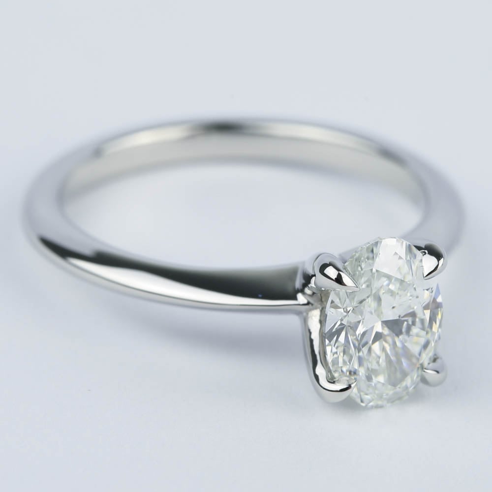 Knife Edge Engagement Ring With 1.20 Carat Oval Diamond  angle 3