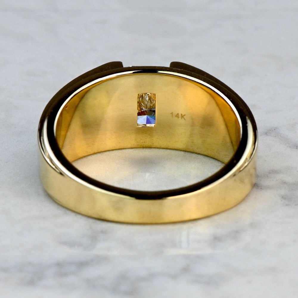 Lab Created Radiant Diamond Custom Mens Engagement Ring angle 4