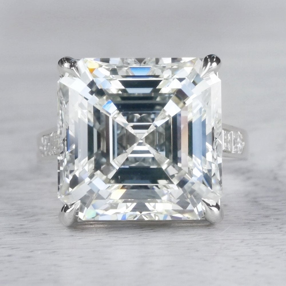 Luxury Custom 16 Carat Asscher Cut Diamond Ring - small