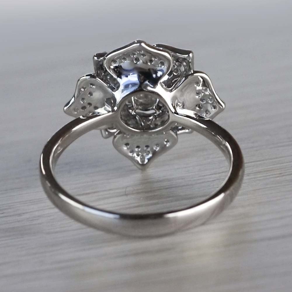 Flower Diamond Engagement Ring In Moonlit Design angle 4