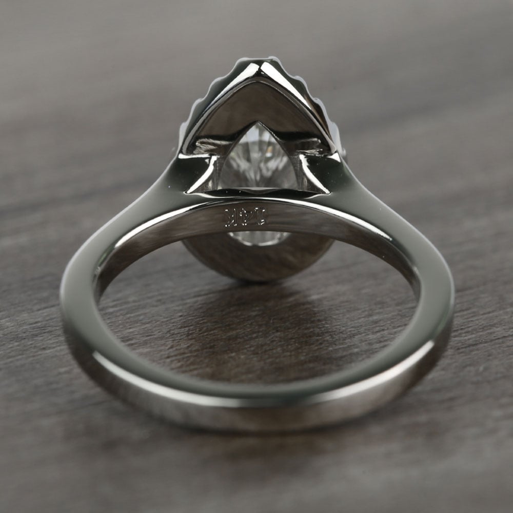 Pave 1.10 Carat Pear Halo Diamond Engagement Ring angle 4