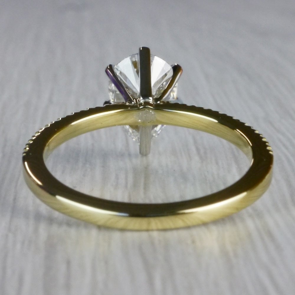 Perfectly Petite Yellow Gold Pear Shaped Engagement Ring angle 4