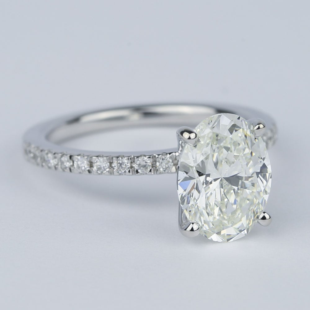 Pave Oval-Cut Diamond Engagement Ring (2 Carat) angle 3