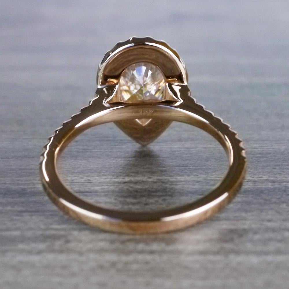 Pear Cut Rose Gold Diamond Ring - small angle 4