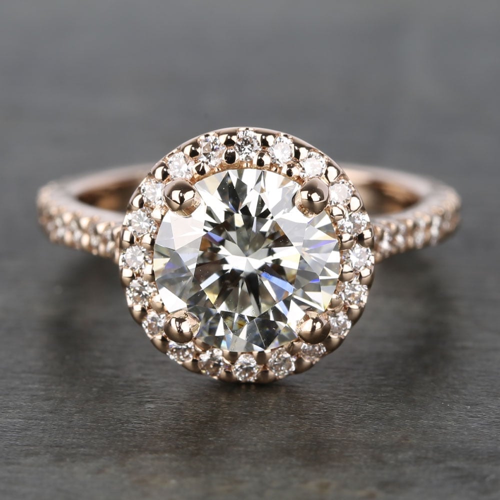 Rose Gold Halo Diamond Engagement Ring (1.25 Carat) - small