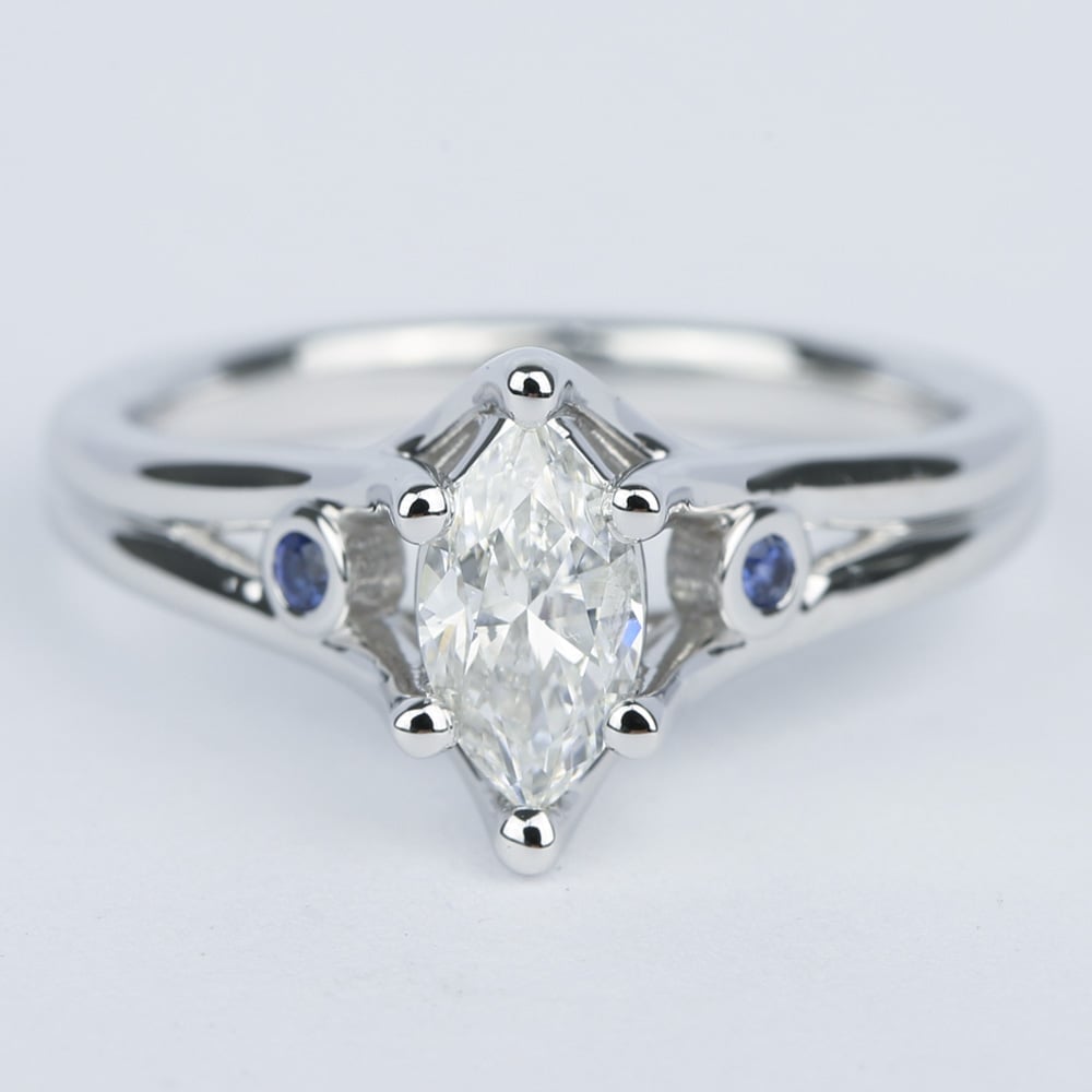 Diamond Engagement Ring With Sapphire Accents