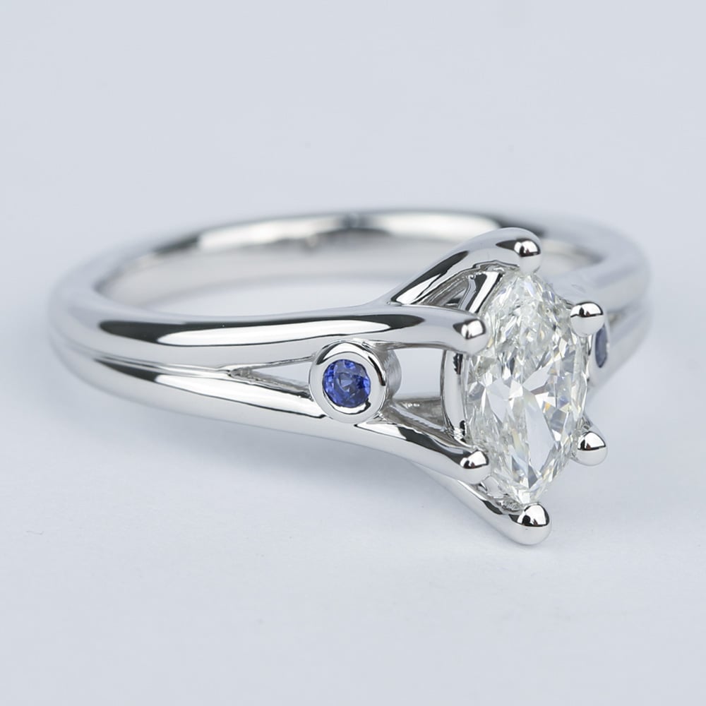 Diamond Engagement Ring With Sapphire Accents angle 3