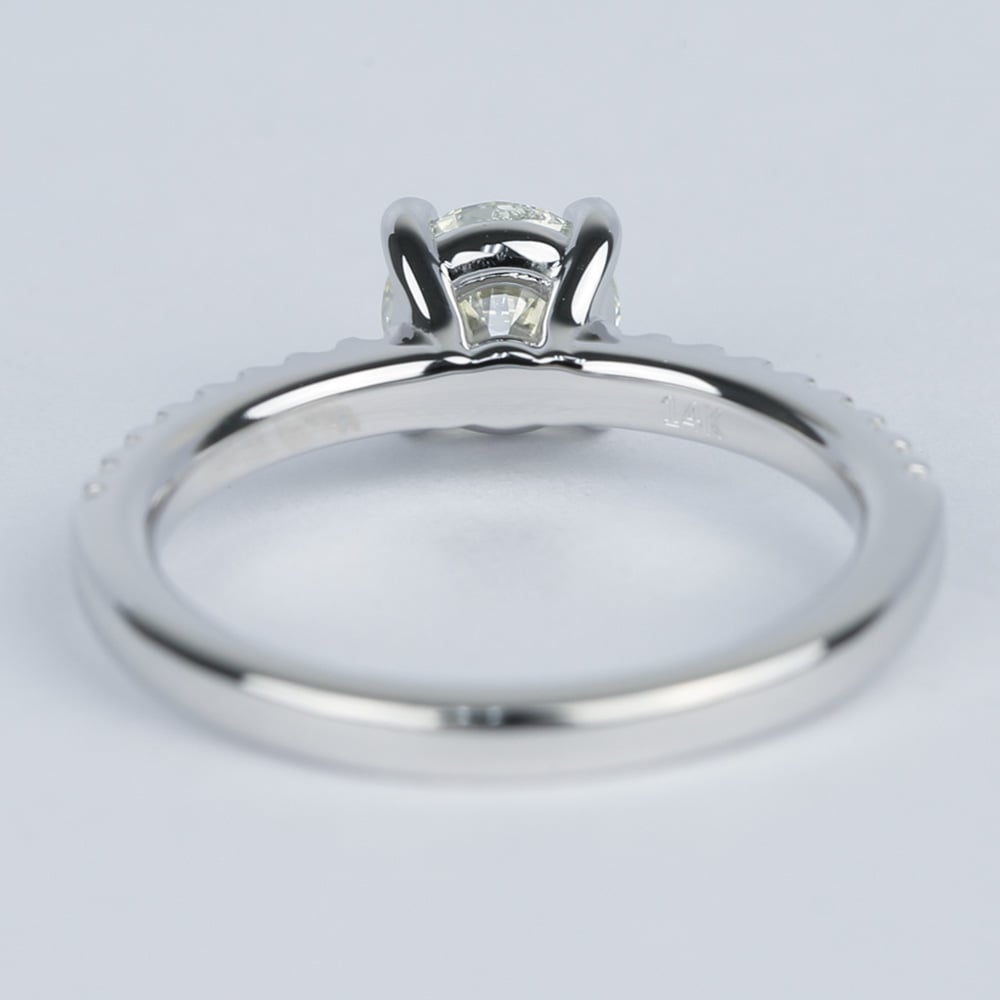 Scalloped Pavé Diamond Engagement Ring In White Gold - small angle 4