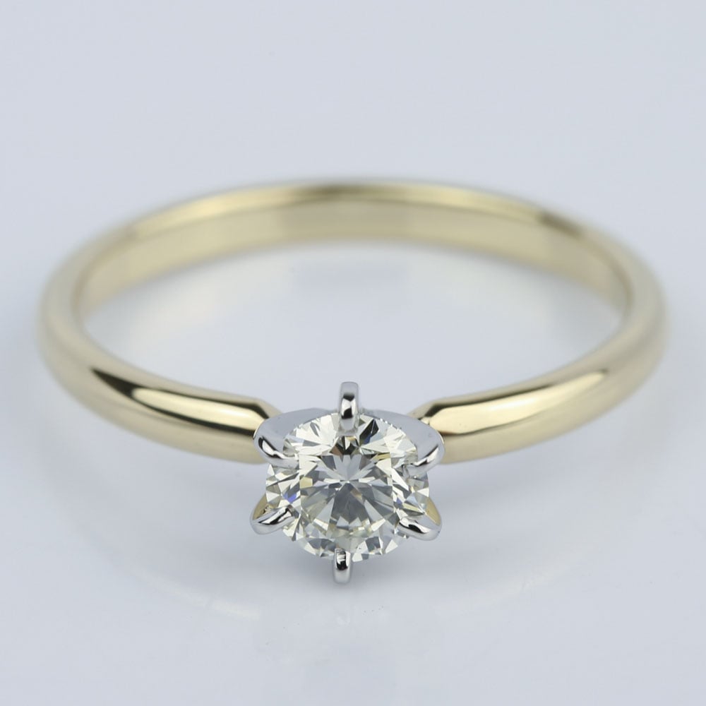 Yellow Gold Diamond Solitaire Engagement Ring (0.40 Carat) - small