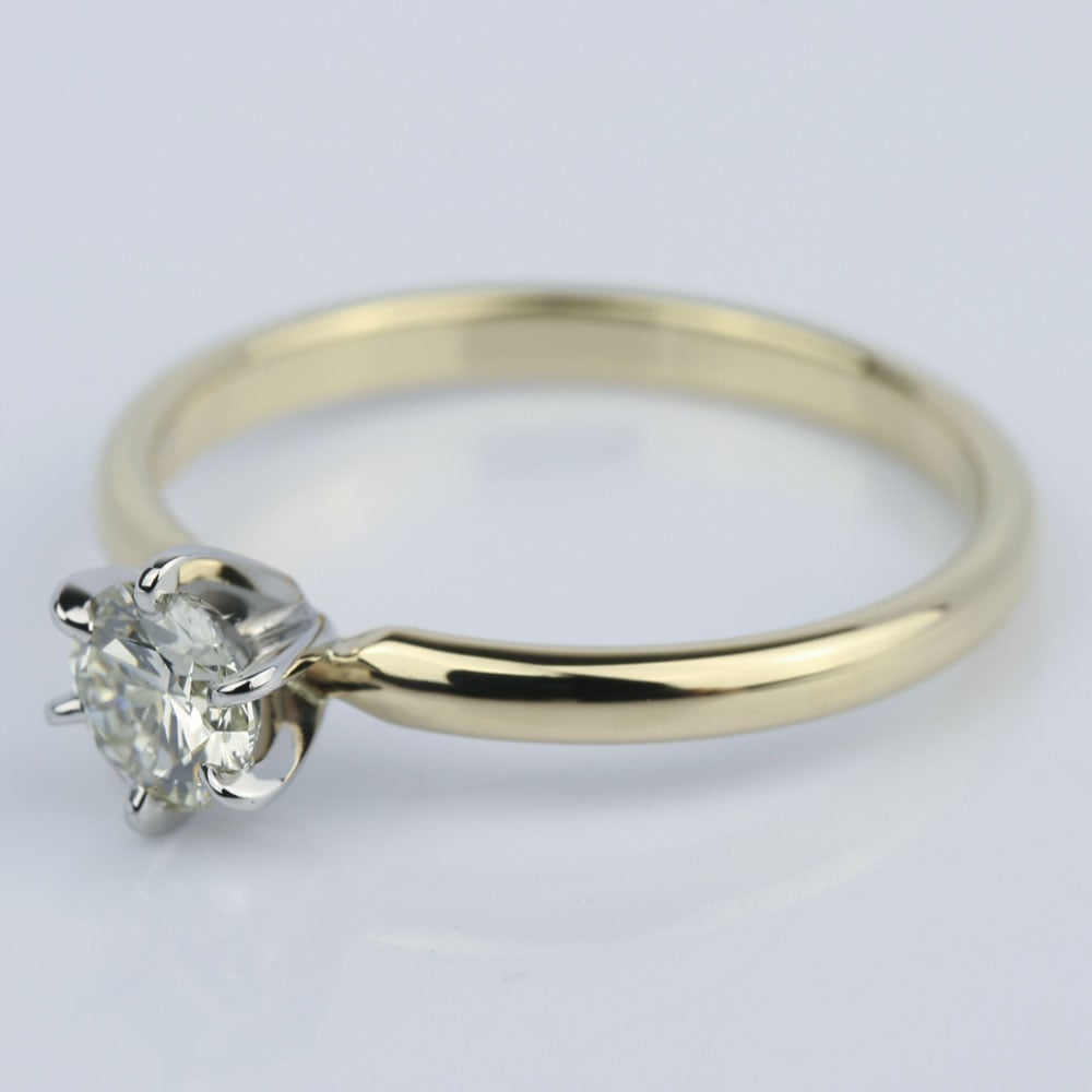 Yellow Gold Diamond Solitaire Engagement Ring (0.40 Carat) angle 2
