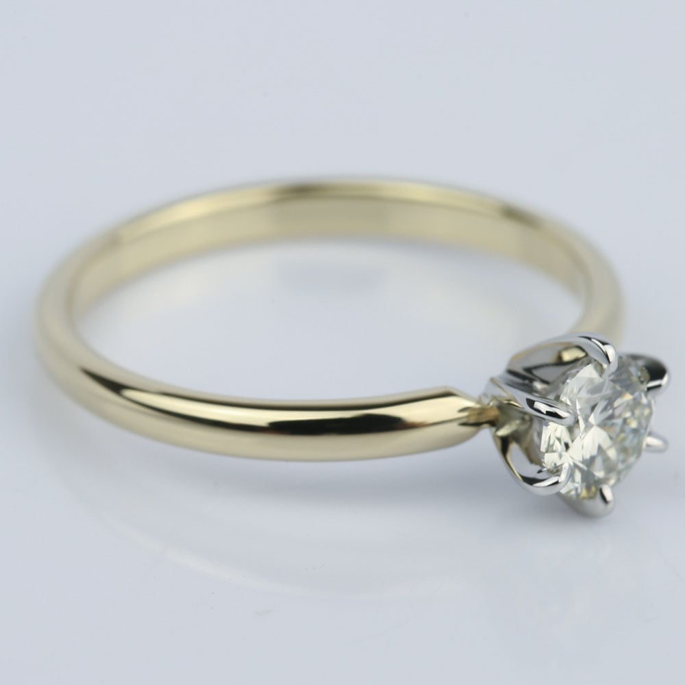 Yellow Gold Diamond Solitaire Engagement Ring (0.40 Carat) - small angle 3