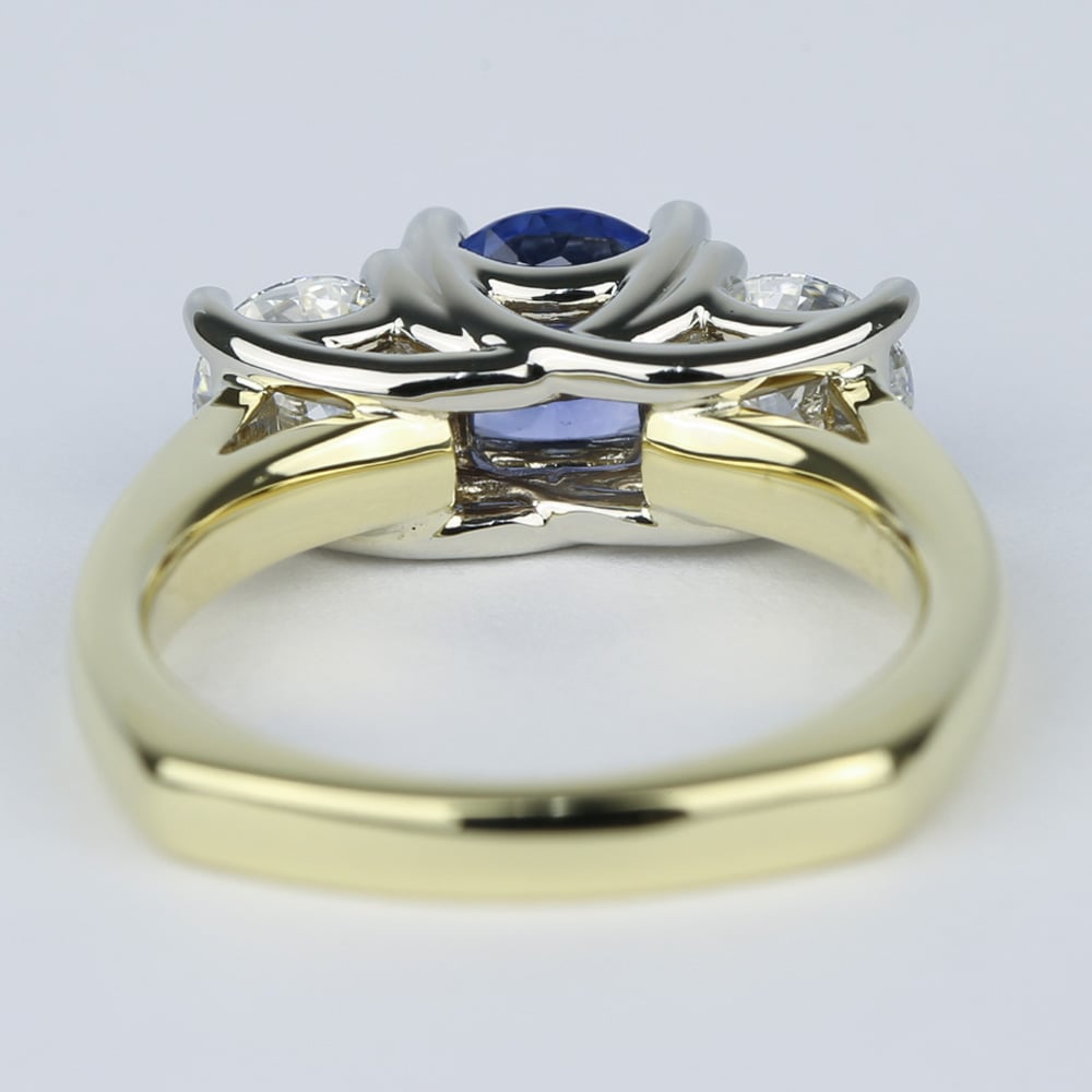 Sapphire Center Stone Engagement Ring In 18K Yellow Gold - small angle 4