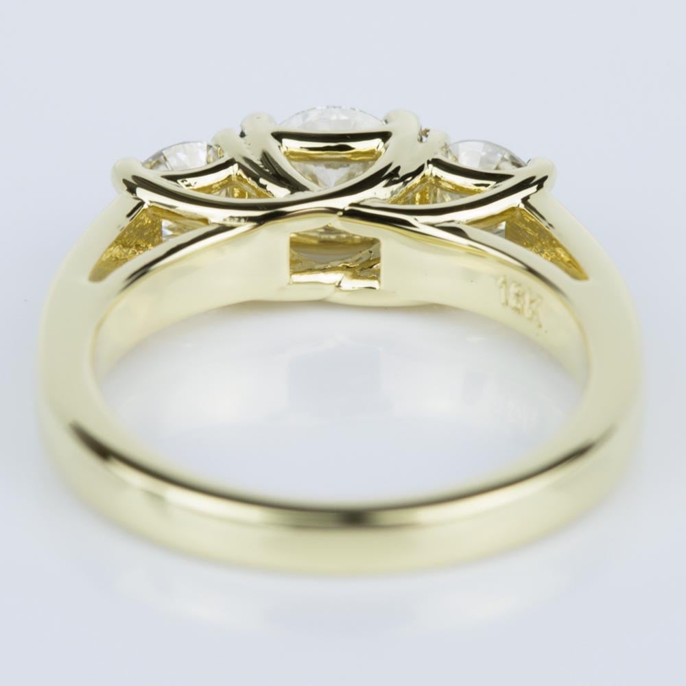 Trellis Three Diamond Engagement Ring in Yellow Gold (0.50 ct.) - small angle 4