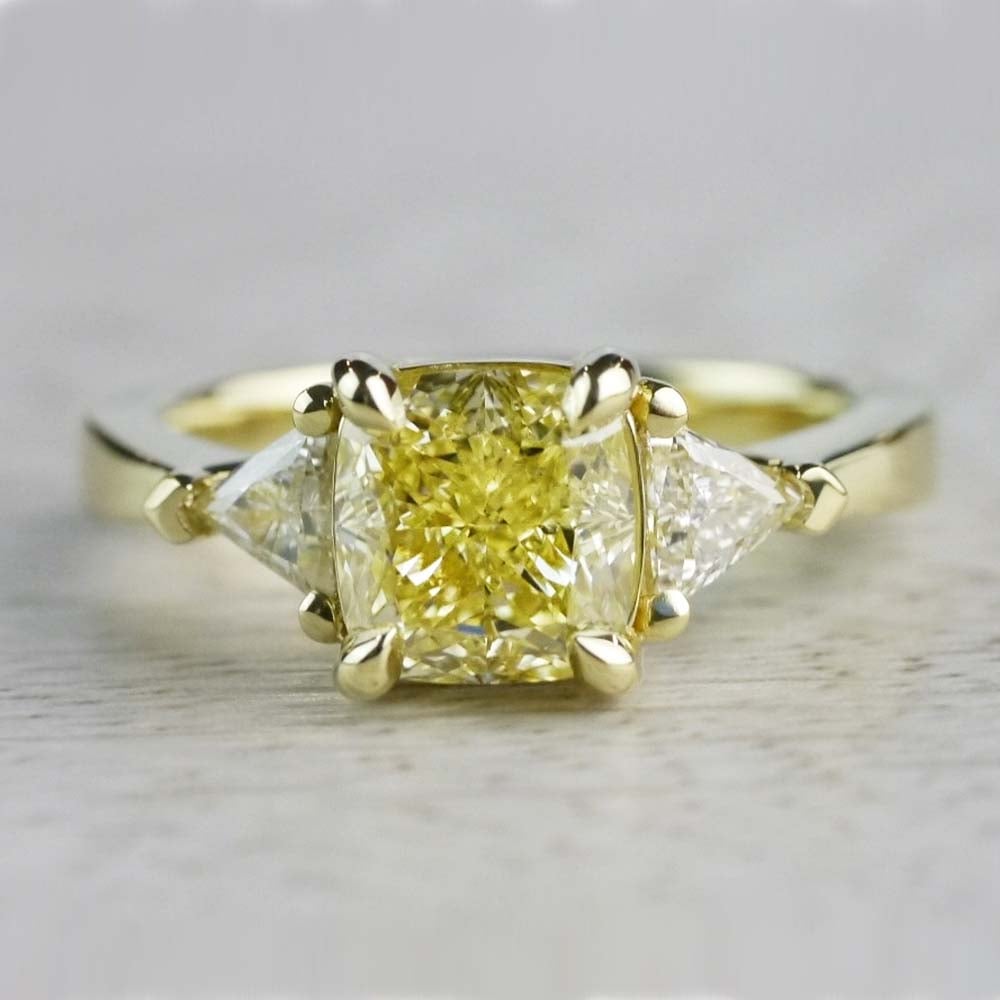 Fancy Light Yellow Diamond Engagement Ring In Yellow Gold