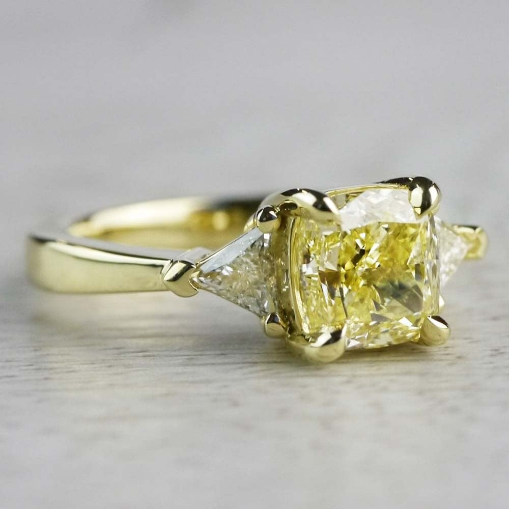 Fancy Light Yellow Diamond Engagement Ring In Yellow Gold angle 3
