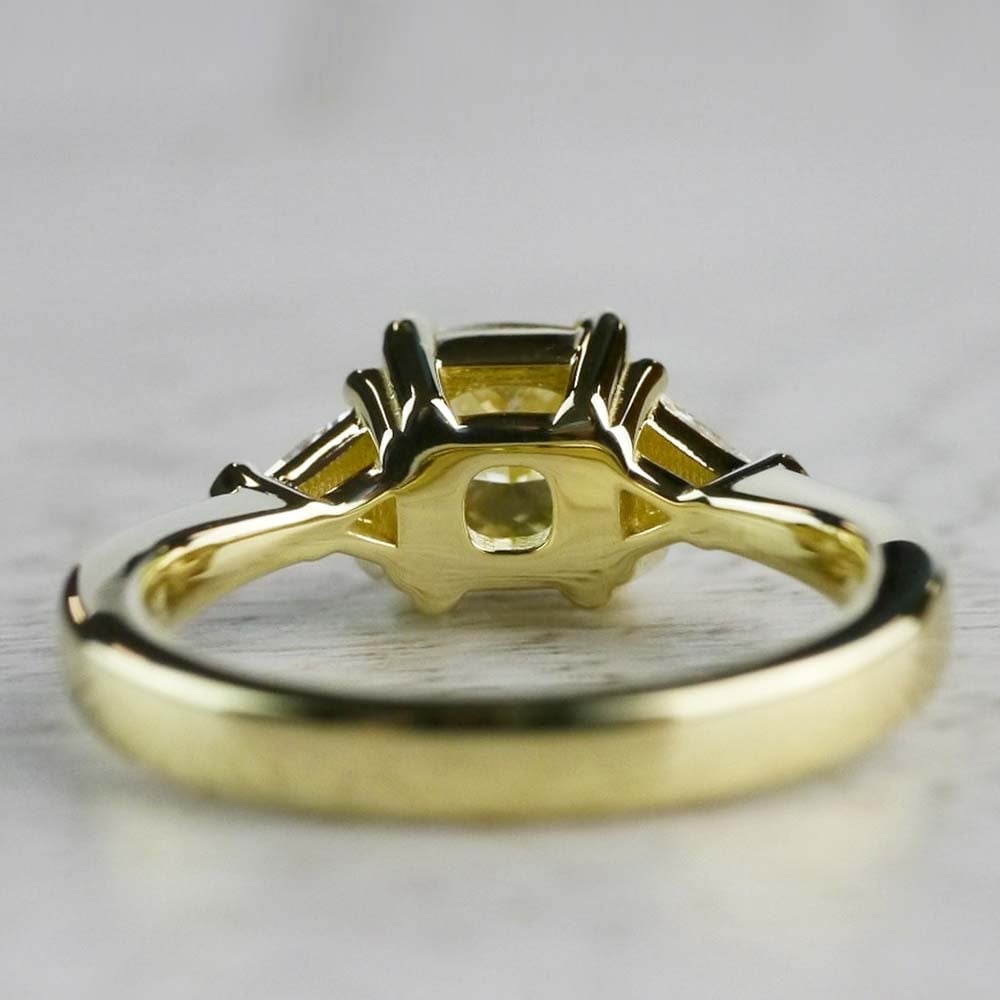 Fancy Light Yellow Diamond Engagement Ring In Yellow Gold - small angle 4