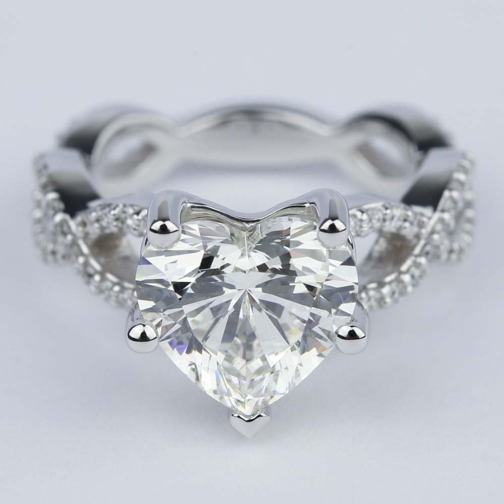 3.24 Carat Engagement Ring With Heart Diamond - small