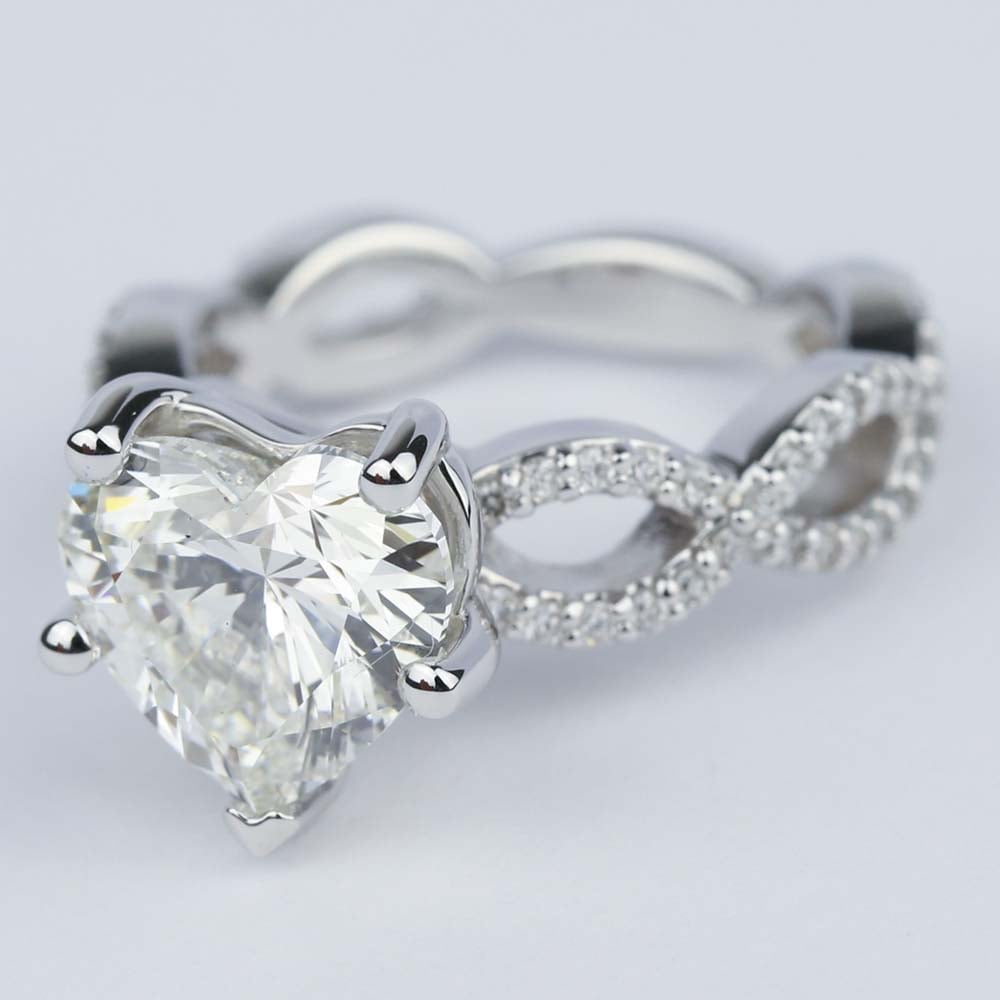 3.24 Carat Engagement Ring With Heart Diamond - small angle 2