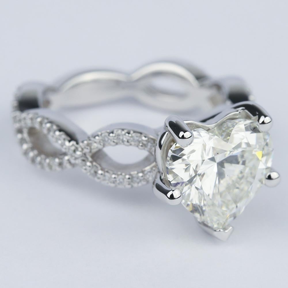 3.24 Carat Engagement Ring With Heart Diamond angle 3