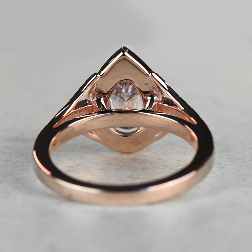 Vintage Style Pear 1 Carat Natural Pink Diamond Ring - small angle 4