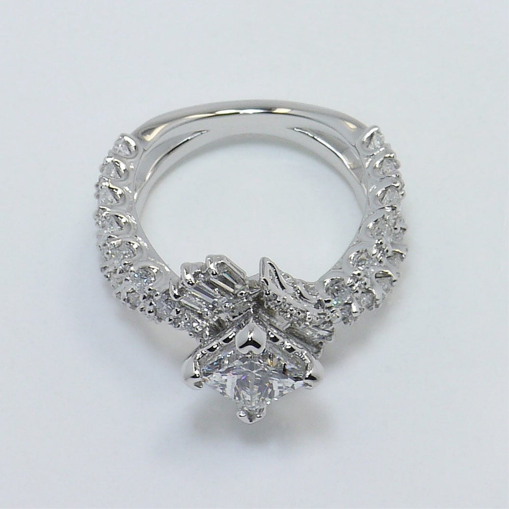 Vintage 1.3 Ct Cross Split Shank Engagement Ring With Princess Diamond  angle 4