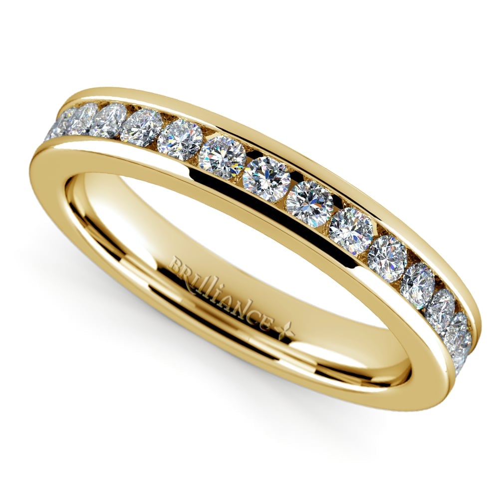 Channel Diamond Band in Yellow Gold (1/2 ctw) | 01