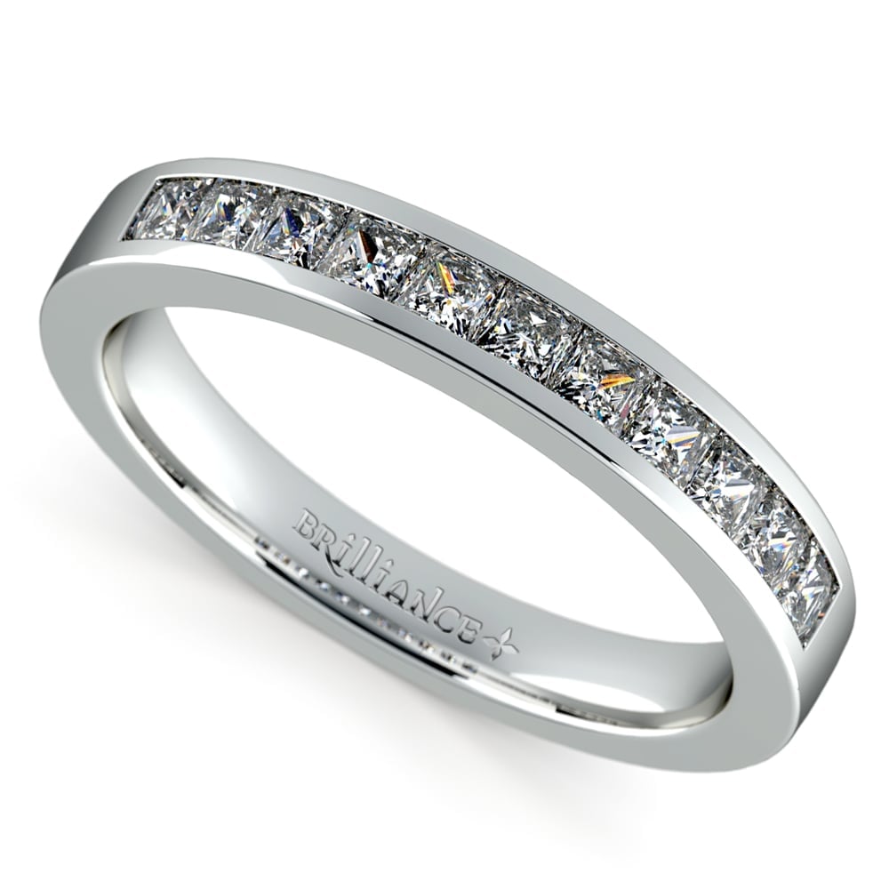 Princess Cut Channel Set Wedding Ring In Platinum (1/2 Ctw) | 01