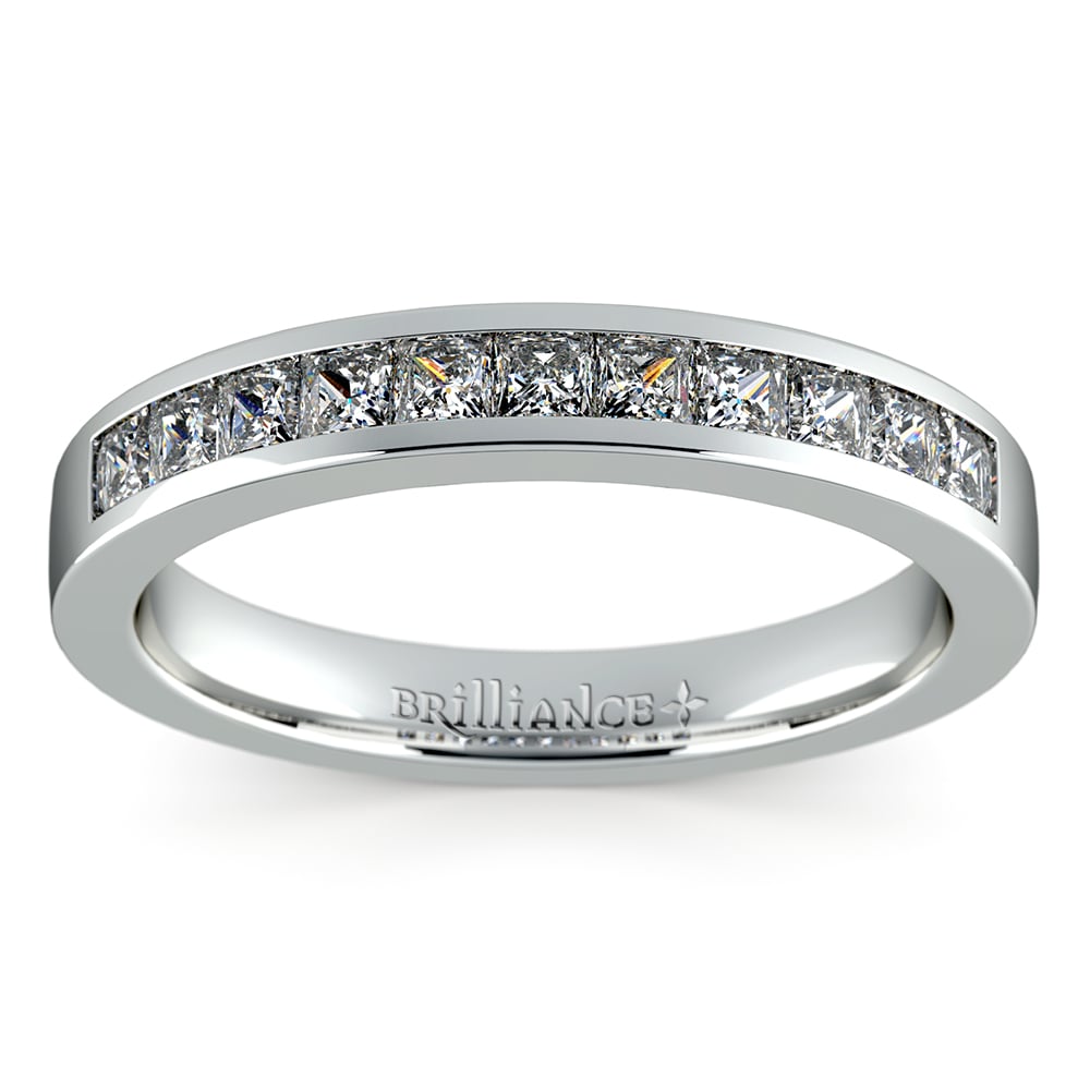 Princess Cut Channel Set Wedding Ring In Platinum (1/2 Ctw) | 02